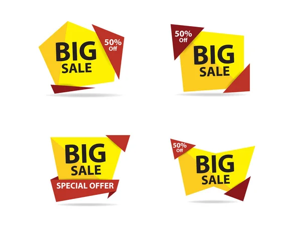 Modello di banner per la vendita di shopping colorato, set di raccolta banner per la vendita di sconto — Vettoriale Stock