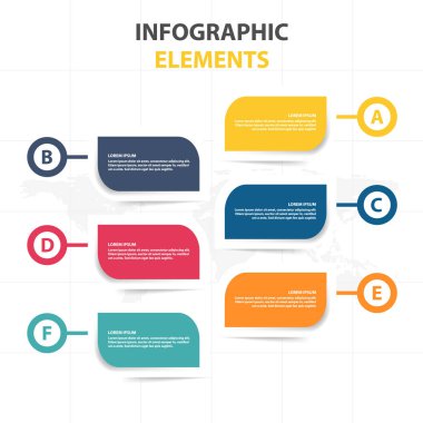 İş Infographic zaman çizelgesi işlem şablonu, renkli afiş 