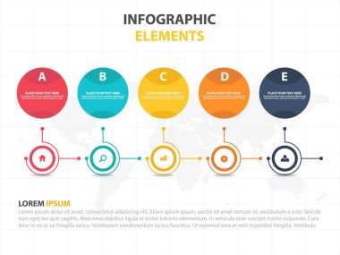 İş Infographic zaman çizelgesi işlem şablonu, renkli afiş 