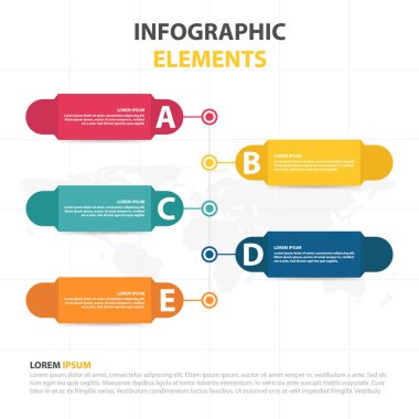 İş Infographic zaman çizelgesi işlem şablonu, renkli afiş 
