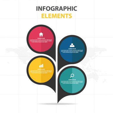 İş Infographic zaman çizelgesi işlem şablonu, renkli afiş 
