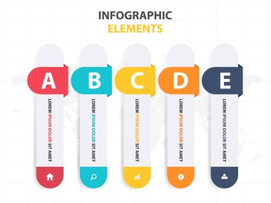 İş Infographic zaman çizelgesi işlem şablonu, renkli afiş 