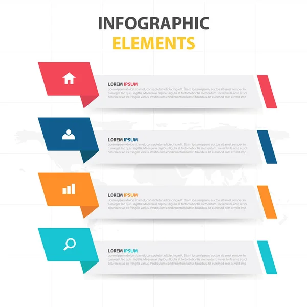 Modello di processo della timeline infografica aziendale, Banner colorato — Vettoriale Stock