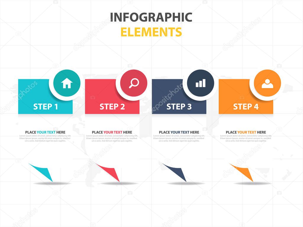 Business Infographic timeline process template, Colorful Banner text box desgin for presentation, presentation for workflow diagram design