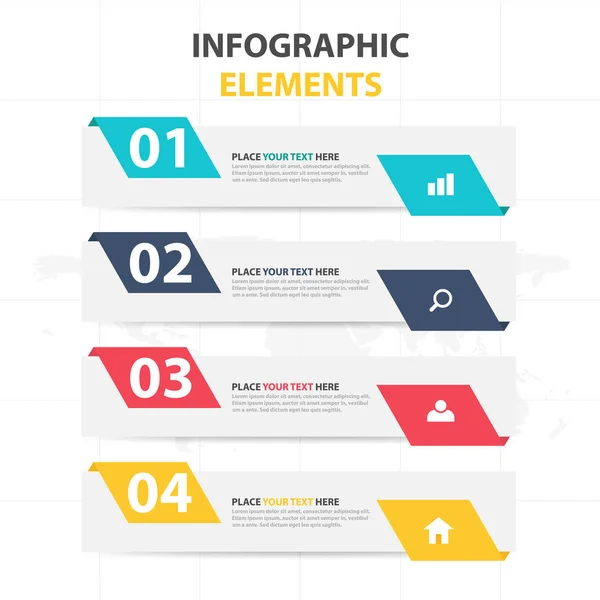 Modelo de processo de linha do tempo de infográfico de negócios, desgin de caixa de texto de banner colorido para apresentação, apresentação para design de diagrama de fluxo de trabalho — Vetor de Stock