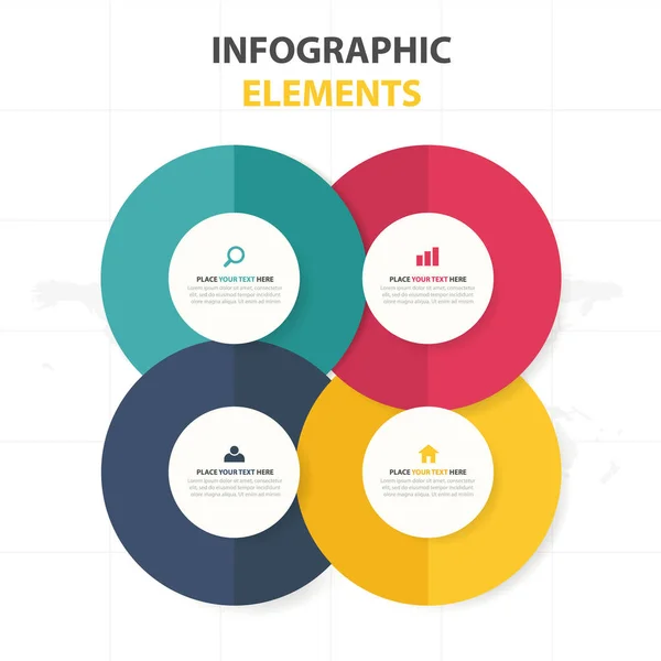 Шаблон процесса бизнес-инфографики, текстовое окно Красочный баннер для презентации, презентация дизайна диаграммы рабочего процесса — стоковый вектор