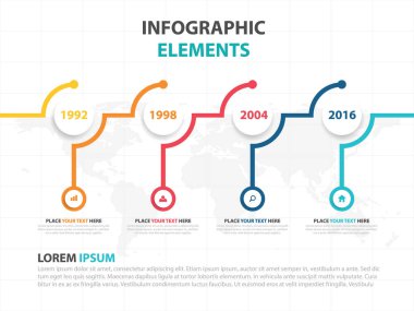 İş Infographic zaman çizelgesi işlem şablonu, renkli afiş metin kutusu desgin sunu, sunum için iş akışı diyagramı çizmek için