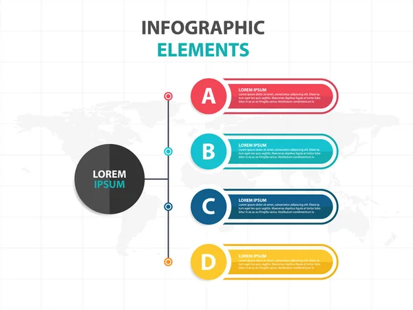 Modèle de processus d'infographie d'affaires, conception de boîte de texte de bannière colorée pour la présentation, présentation pour la conception de diagramme de flux de travail — Image vectorielle