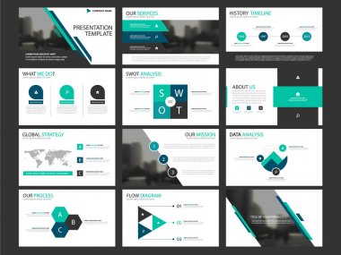 İş tanıtımı Infographic öğeleri şablon kümesi, yıllık rapor kurumsal yatay broşür tasarım şablonu