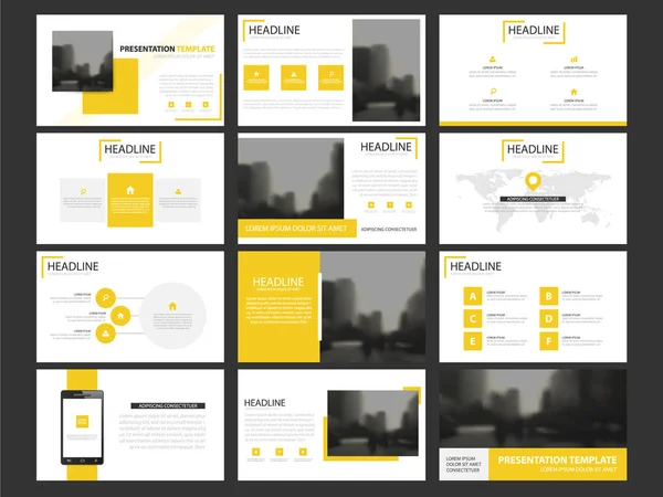 Zakelijke presentatie infographic elementen sjabloon set, jaarlijkse verslag horizontale bedrijfsbrochure ontwerpsjabloon — Stockvector