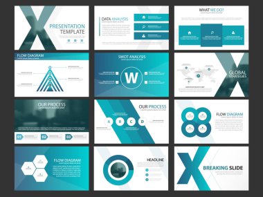 İş tanıtımı Infographic öğeleri şablon kümesi, yıllık rapor kurumsal yatay broşür tasarım şablonu