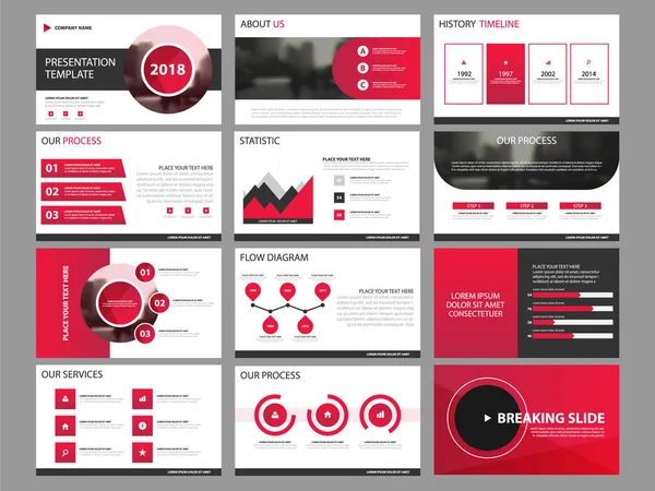 Set di modelli di elementi infografici per presentazioni aziendali, modello di brochure orizzontale aziendale per relazioni annuali — Vettoriale Stock