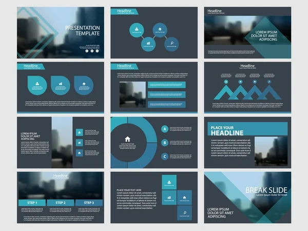 Prezentacja Abstrakcja Niebieski szablony, infografika elementy szablonu Płaska konstrukcja dla rocznego raportu Broszury ulotki ulotka marketing reklama szablon transparent — Wektor stockowy