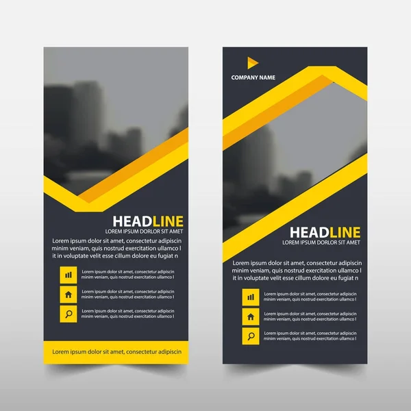 Yellow line roll up business brochure flyer banner design , cover presentation abstract geometric background, modern publication x-banner and flag-banner, layout in rectangle size. — Stock Vector