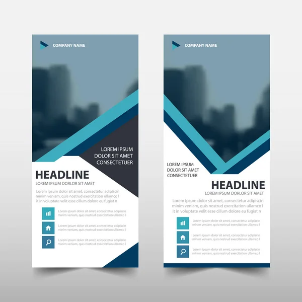 Blue line roll up business brochure flyer banner design, cover presentation abstract geometric background, modern publication x-banner and flag-banner, layout in rectangle size . — Vetor de Stock