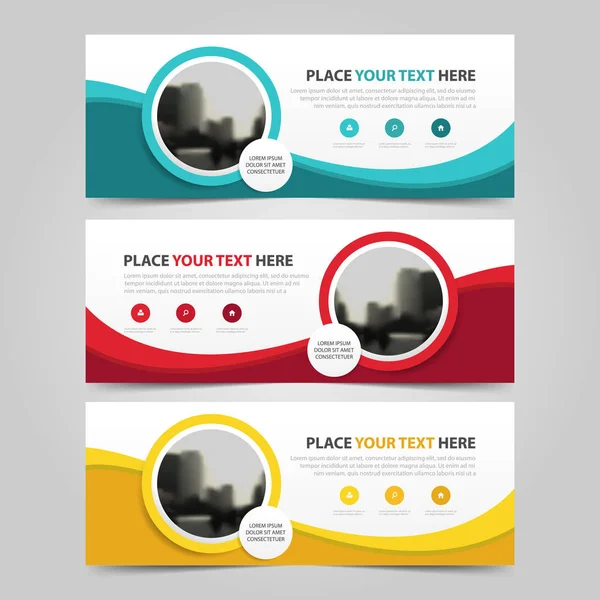 Plantilla de banner de negocio corporativo, publicidad horizontal busin — Vector de stock