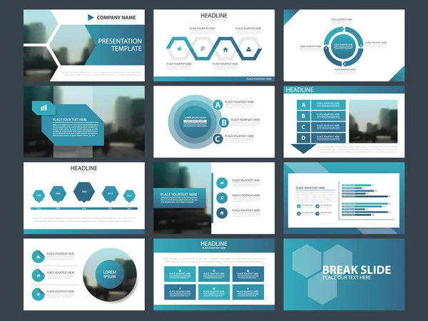 Blue Abstract Presentation Templates Infographic Elements Template Flat Design Set — Image vectorielle
