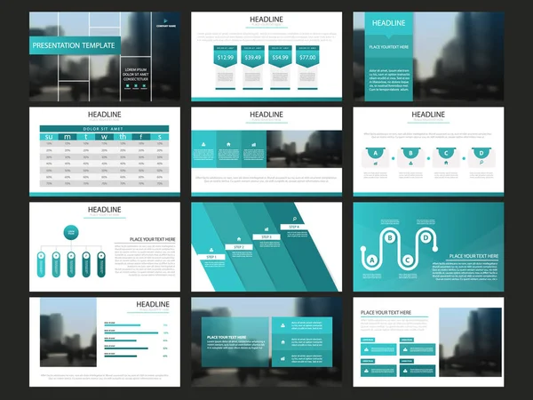 Blauw Abstract presentatiesjablonen, Infographic elementen sjabloon platte ontwerpset voor jaarlijkse verslag brochure flyer brochure marketing sjabloon voor spandoek reclame — Stockvector