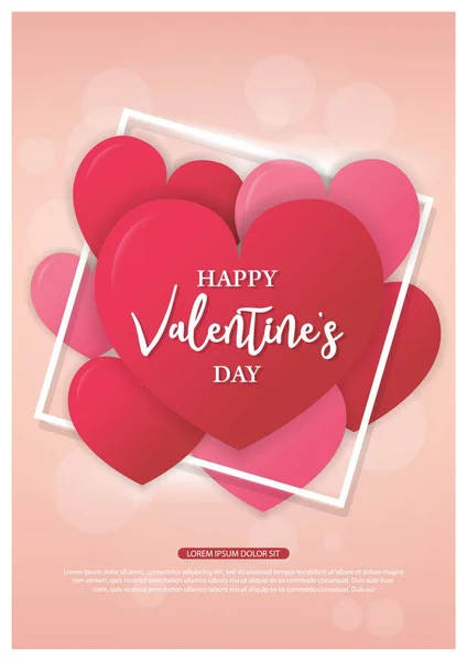 Walentynki tło z balony serce sprzedaż transparent. Walentynki zaproszenia ulotki broszury, ulotki, tapety z róż i tematu serca — Wektor stockowy