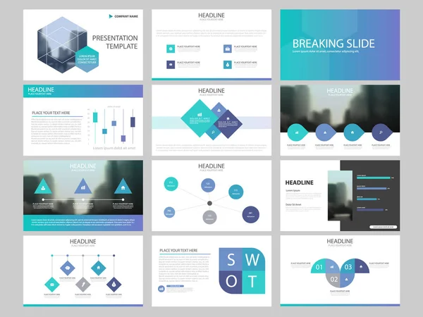 Bundle Infografik Elemente Präsentationsvorlage Geschäftsbericht Broschüre Broschüre Werbeflyer Werbebanner — Stockvektor