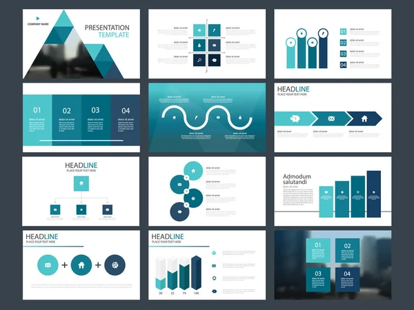 Bundel Infographic Elementen Presentatiesjabloon Jaarlijkse Bedrijfsrapport Brochure Folder Reclame Flyer — Stockvector