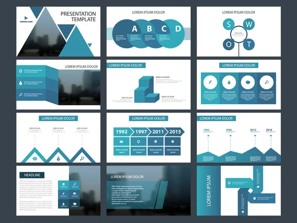 Bundle Modelo Apresentação Elementos Infográficos Business Annual Report Brochure Leaflet —  Vetores de Stock