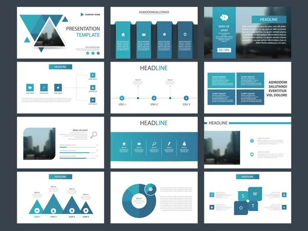 Bundle Infografik Elemente Präsentationsvorlage Geschäftsbericht Broschüre Broschüre Werbeflyer Werbebanner — Stockvektor