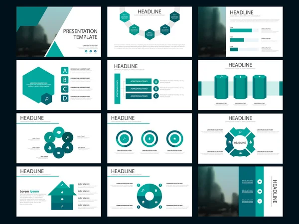 Grüne Bündel Infografik Elemente Präsentationsvorlage Geschäftsbericht Broschüre Broschüre Werbeflyer Werbebanner — Stockvektor