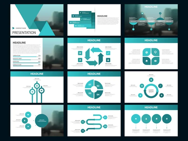 Grüne Bündel Infografik Elemente Präsentationsvorlage Geschäftsbericht Broschüre Broschüre Werbeflyer Werbebanner — Stockvektor