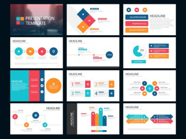Renkli paket Infographic öğeleri sunum şablonu. iş faaliyet raporu, broşür, broşür, reklam afiş, Kurumsal Pazarlama afiş