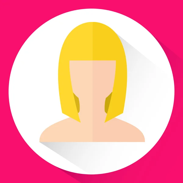 Icon Girl's head in flat style. Blonde girl on a pink background. — Stockový vektor