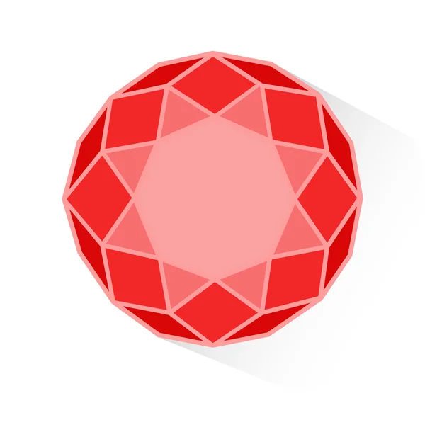 Red gem isolated on a white background. Ruby. — Stock vektor