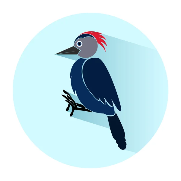 Woodpecker in flat style. Icon. Vector illustration — Stockový vektor