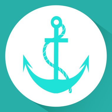 Çapa. Simge. Vektör çizim düz bir tarzda. Beyaz arka plan üzerinde izole.