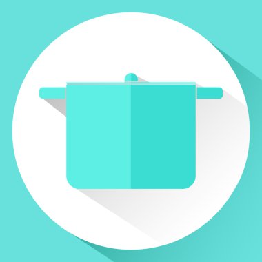 Simge. Beyaz arka plan üzerinde izole düz stilde pan. Vektör çizim.