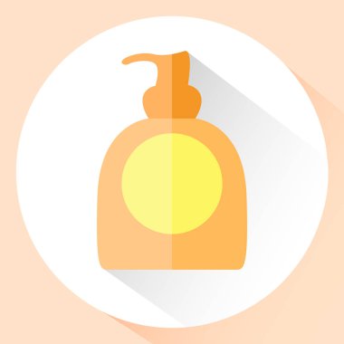 Simge. Sıvı sabun beyaz arka plan üzerinde izole. düz stil vektör çizim.