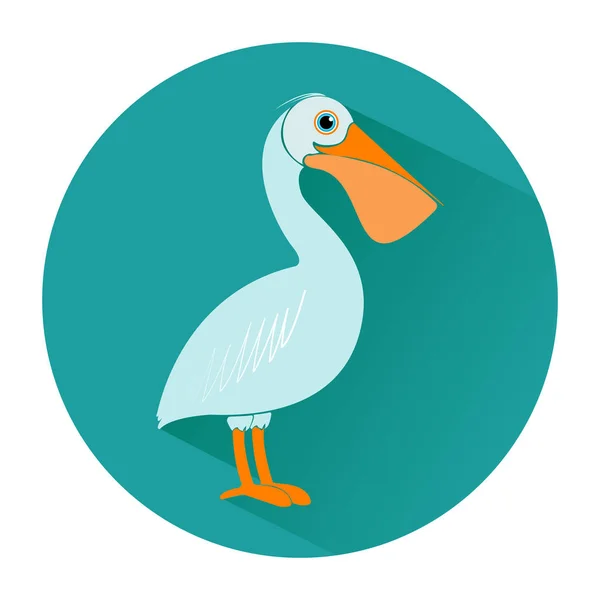 Pelican in flat style. Icon. Vector illustration. — Stock Vector