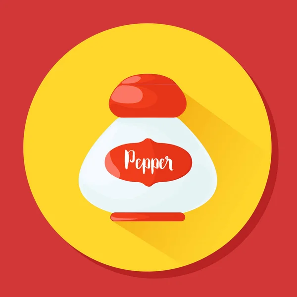Pictogram pepper shaker. Vectorillustratie in cartoon stijl. — Stockvector