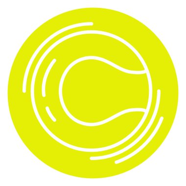 Doğrusal simgesi. Tenis topu. Beyaz arka plan üzerinde izole vektör çizim.