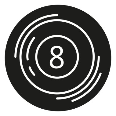 Simge. Bilardo topu. Doğrusal bir stili simgesini. Beyaz arka plan üzerinde izole vektör çizim.