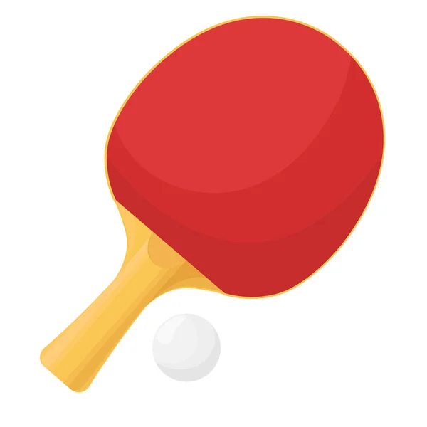 Tischtennisschläger isoliert auf weißem Hintergrund. Ball für das Spiel von ping-pong.vector illustration. — Stockvektor