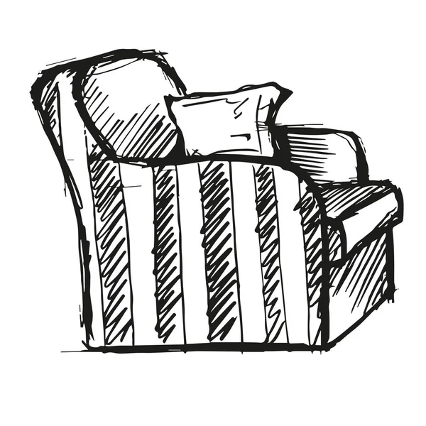 Cadeira. Esboço isolado sobre fundo branco. Ilustração vetorial —  Vetores de Stock