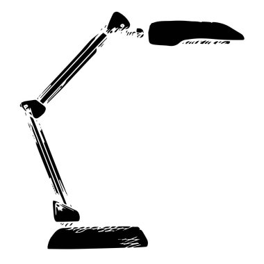 Beyaz arka plan üzerinde izole masa lambası. Vektör çizim bir kroki tarzı.