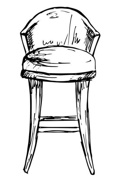 Chaise de bar isoler sur fond blanc. Illustration vectorielle dans un style de croquis . — Image vectorielle