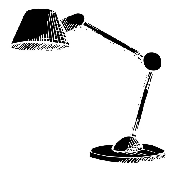 Lámpara de mesa aislada sobre fondo blanco. Ilustración vectorial en un estilo de boceto . — Vector de stock
