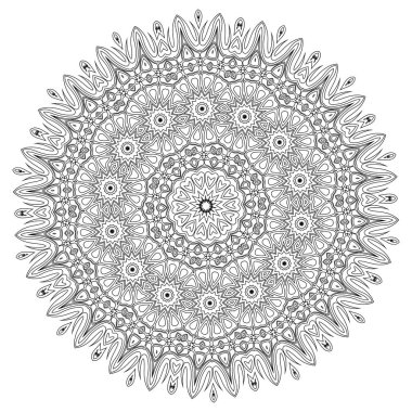 Mandala. Etnik dekoratif öğeler. Vintage dekoratif öğeler. Oryantal desen illüstrasyon. Islam, Arapça, Hint, Türk, pakistan Çin Osmanlı motifleri