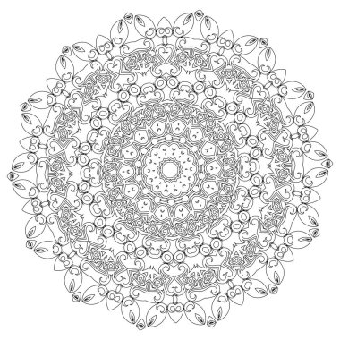 Mandala. Etnik dekoratif öğeler. Vintage dekoratif öğeler. Oryantal desen illüstrasyon. Islam, Arapça, Hint, Türk, pakistan Çin Osmanlı motifleri