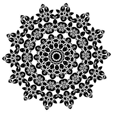 Mandala. Etnik dekoratif öğeler. Vintage dekoratif öğeler. Oryantal desen illüstrasyon. Islam, Arapça, Hint, Türk, pakistan Çin Osmanlı motifleri