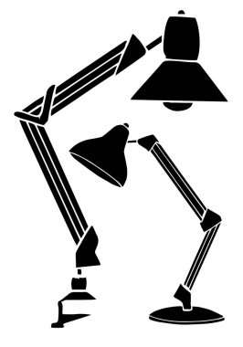 Beyaz arka plan üzerinde izole iki okuma lambaları. Vektör çizim bir kroki tarzı.