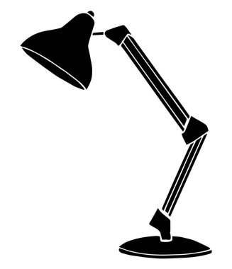 Beyaz arka plan üzerinde izole masa lambası. Vektör çizim bir kroki tarzı.